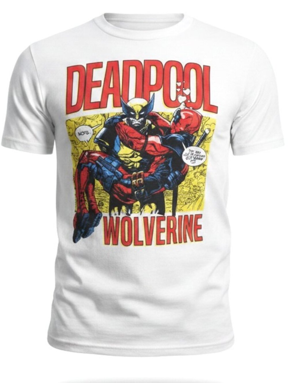 Marvel Men’s Deadpool Comic Graphic White Tee T-Shirt - Size Medium